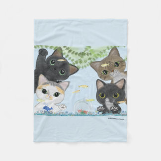 Medaka Cats Fleece Blanket
