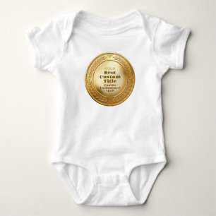 Medal Custom 3D Realistic Editable Foil Gold Baby Bodysuit