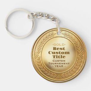 Medal Custom 3D Realistic Editable Foil Gold Keychain