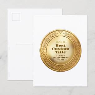 Medal Custom 3D Realistic Editable Foil Gold Postcard
