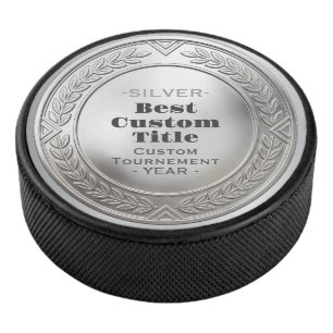 Medal Custom 3D Realistic Editable Foil Silver Hockey Puck