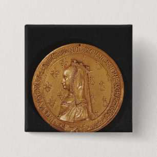 Medal depicting Anne of Brittany 2 Inch Square Button
