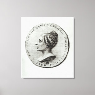 Medal depicting Sophie Germain Canvas Print