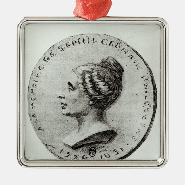 Medal depicting Sophie Germain Metal Ornament (Front)