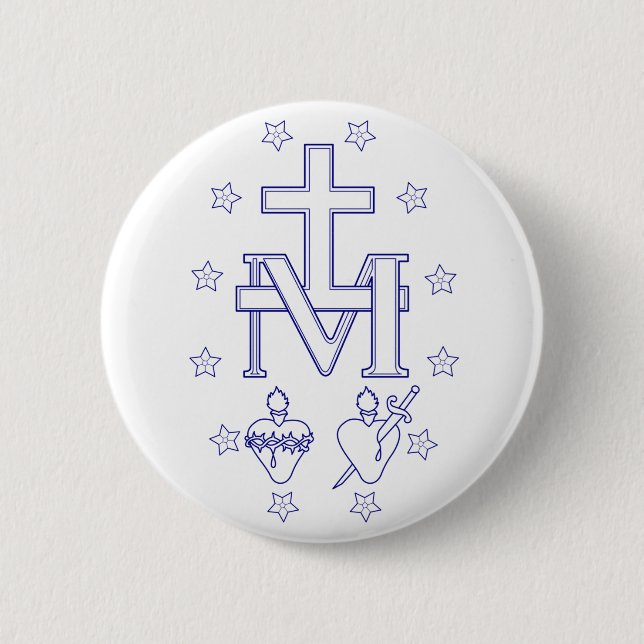 Medal of Our Lady of Graces 2 Inch Round Button (Front)