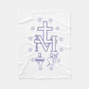 Medal of Our Lady of Graces Fleece Blanket