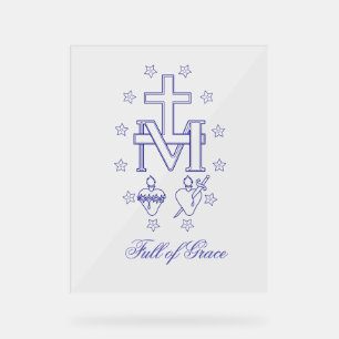 Medal of Our Lady of Graces Miraculous Medal Acrylic Sign