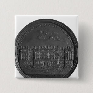 Medal with Bernini's design for the Louvre 2 Inch Square Button
