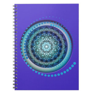 Medallion Blue Purple Green Design Spiral Notebook