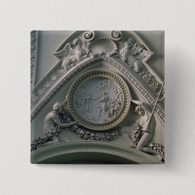 Medallion depicting Emperor Constantine 2 Inch Square Button (Front)