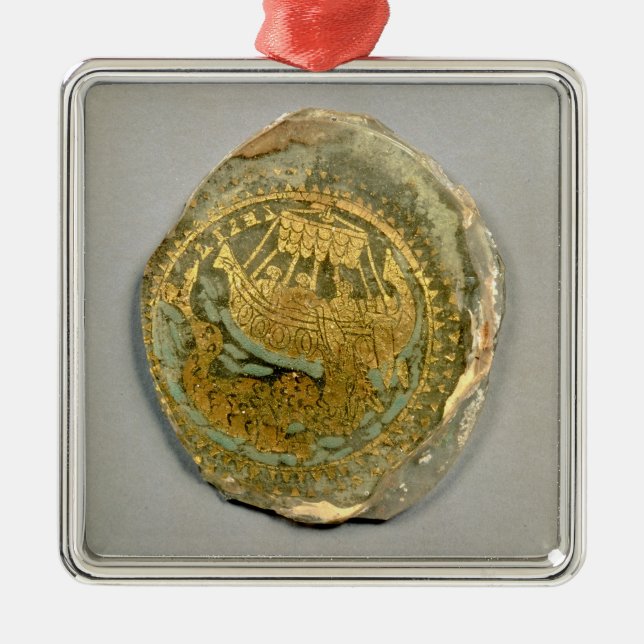 Medallion depicting Jonah and the whale, Roman, 4t Metal Ornament (Front)