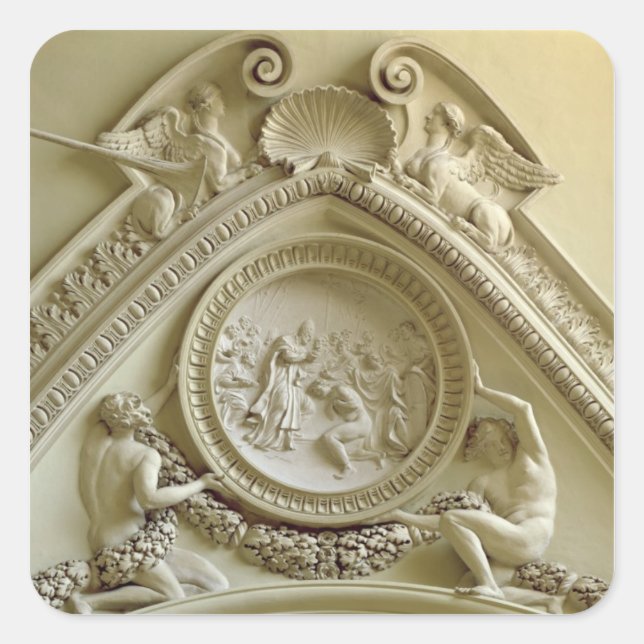 Medallion depicting the Baptism of Constantine Square Sticker (Front)