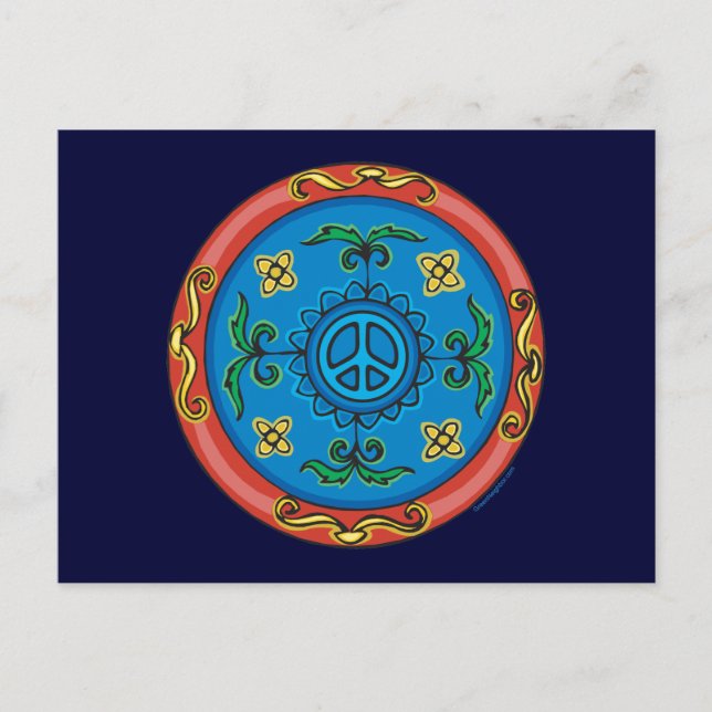 Medallion Design Peace Sign Postcard (Front)