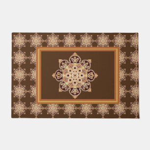 Medallion Doormat gold & brown