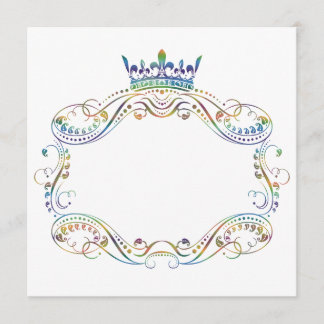 Medallion Frame with Crown Invitation