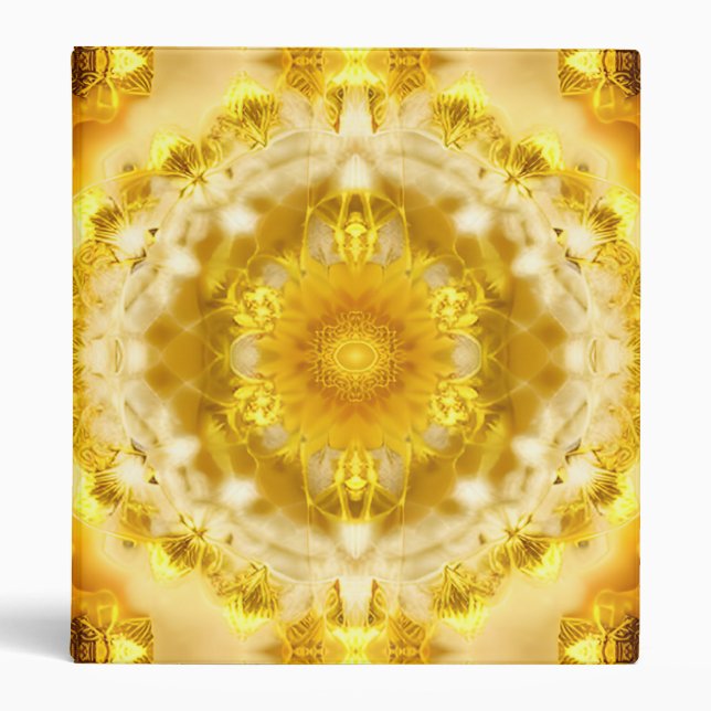 Medallion Pattern in Mustard Yellow Batik Pattern Binder (Front)