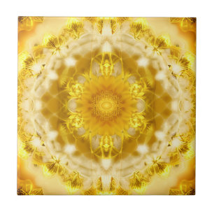 Medallion Pattern in Mustard Yellow Batik Pattern Tile
