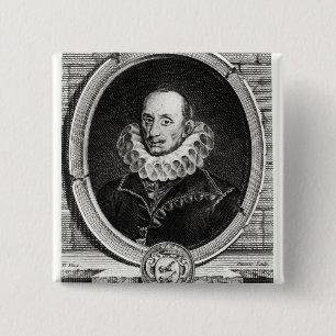 Medallion portrait of Pierre de Bourdeille 2 Inch Square Button