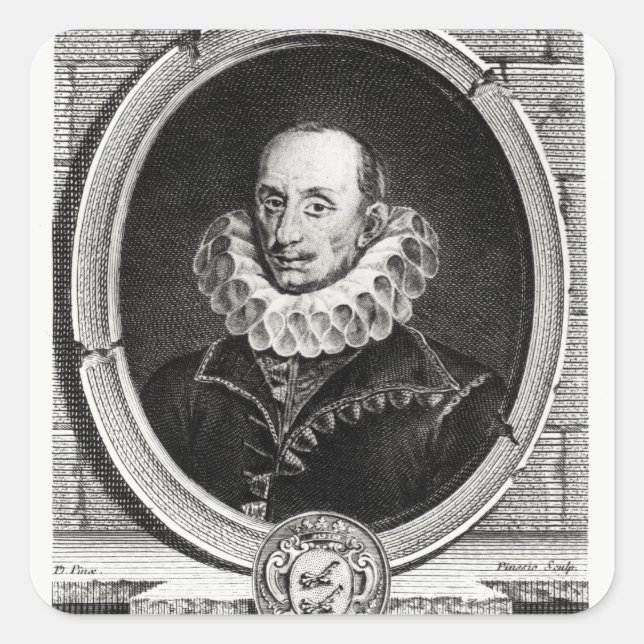 Medallion portrait of Pierre de Bourdeille Square Sticker (Front)