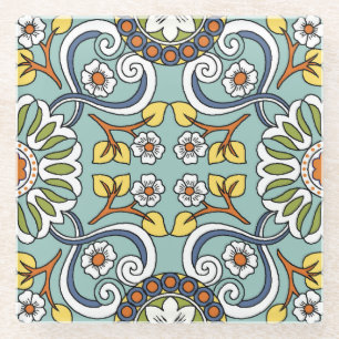 Medallion Turkish Style Vintage Pattern Glass Coaster