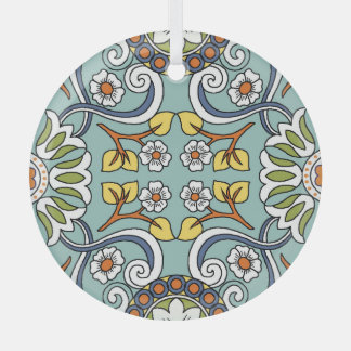 Medallion Turkish Style Vintage Pattern Glass Ornament