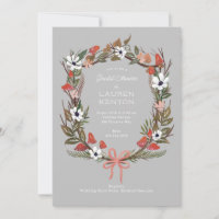 Medallion wreath forest mushroom grey