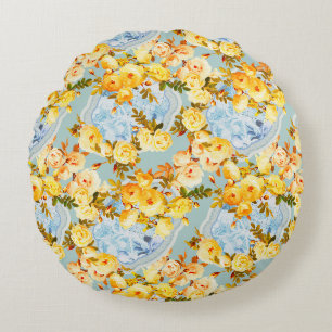 Medallions and Roses Round Pillow