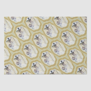 Medallions in Blue and Earth Green Tissue Paper