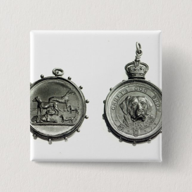 Medals from Cruft's Dog Show, c.1910 2 Inch Square Button (Front)