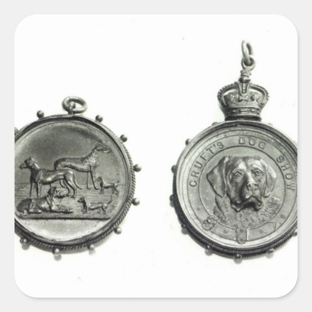 Medals from Cruft's Dog Show, c.1910 Square Sticker (Front)