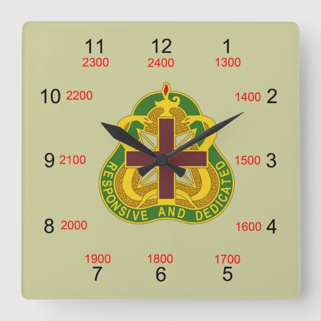 MEDCOM DUI Military Time Wall Clock (Front)
