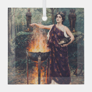 Medea Brewing Her Potion – Glass Ornament
