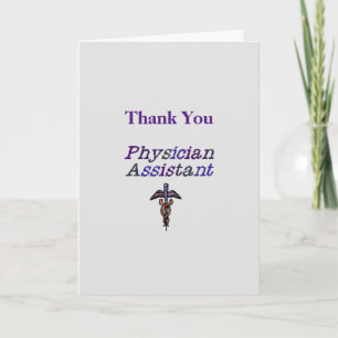 Médecin Assistant Caduceus Carte de remerciements