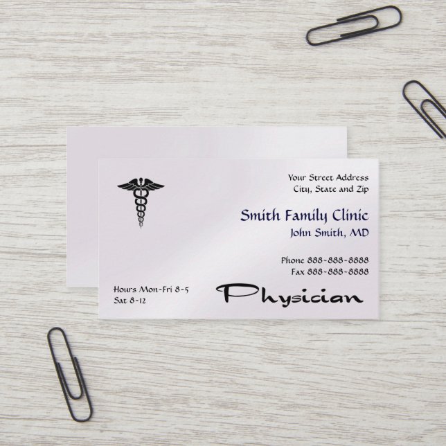 Médecin Docteur Médicale Carte de visite Symbole (Devant/Arrière en situation)