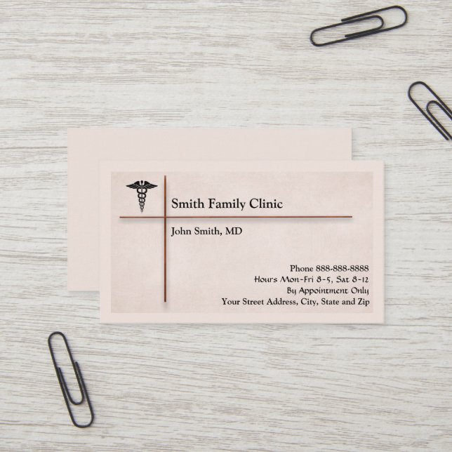 Médecin Médicale Carte de visite de symbole (Devant/Arrière en situation)