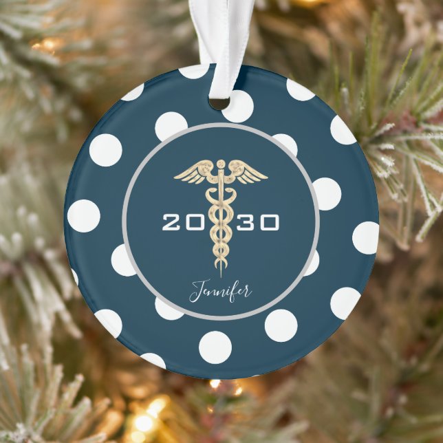 Médecin Médicale personnalisé Marine Bleu Noël (Arbre)