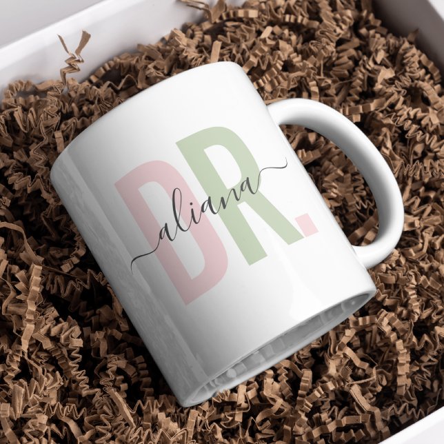 Médecin moderne personnalisé PhD Mug Nom personnal (Créateur téléchargé)