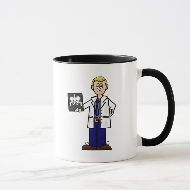 Médecin orthopédique masculin avec Hip X-Ray Mug (Droite)
