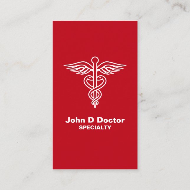 Médecin ou carte de visite de santé rouge (Devant)