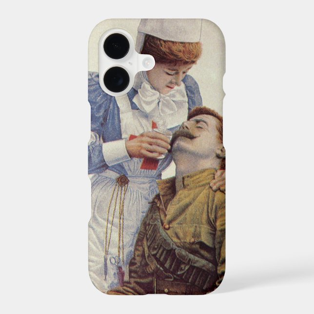 Médecine ancienne, infirmière avec soldat de la gu (Verso)