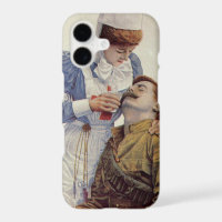 Médecine vintage, infirmière avec soldat de la gue