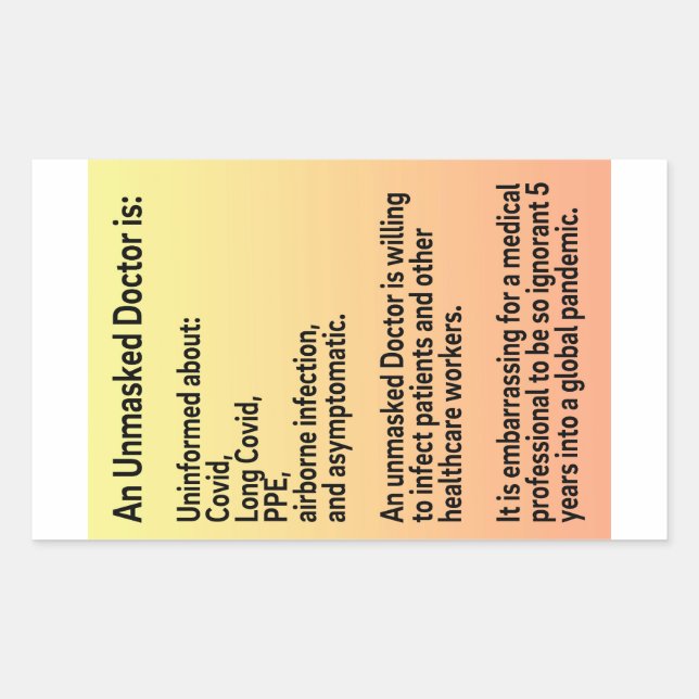 Médecins démasqués autocollants papier d'informati (Devant)