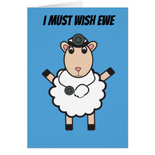 Médecins Jour Moutons Souhaitez Ewe Drôle Pun Pers