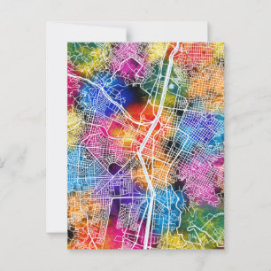 Medellín Colombia City Map Postcard