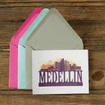 Medellin Colombia Skyline City Souvenir