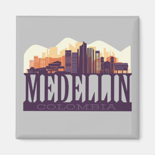 Medellin Colombia Skyline City Travel Souvenir  Magnet