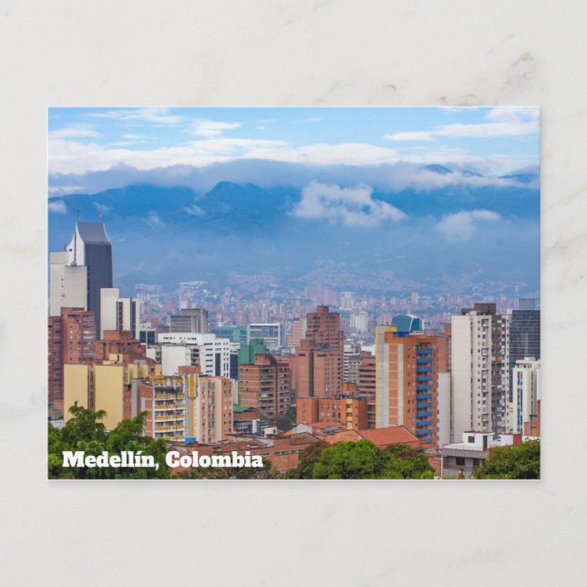 Medellín, Colombia Skyline Postcard (Front)