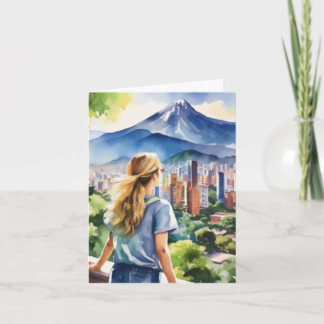 Medellin Colombia Watercolor Card (Front)
