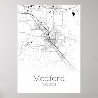 Medford Map - Oregon - City Map Poster