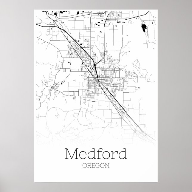 Medford Map - Oregon - City Map Poster (Front)